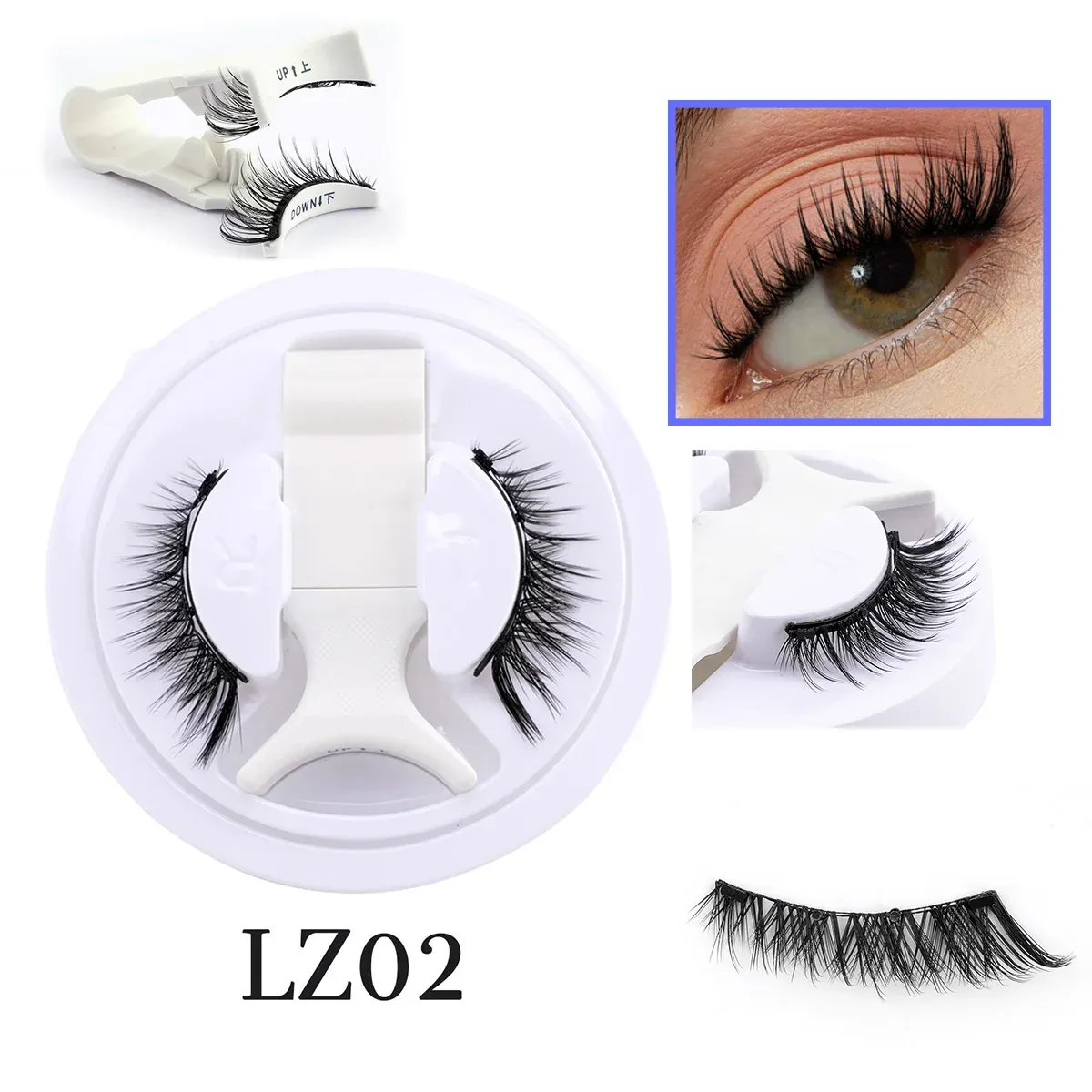 Paire de Faux Cils Magnétiques Réutilisables avec Pince, Effet Naturel et Pose Facile 9