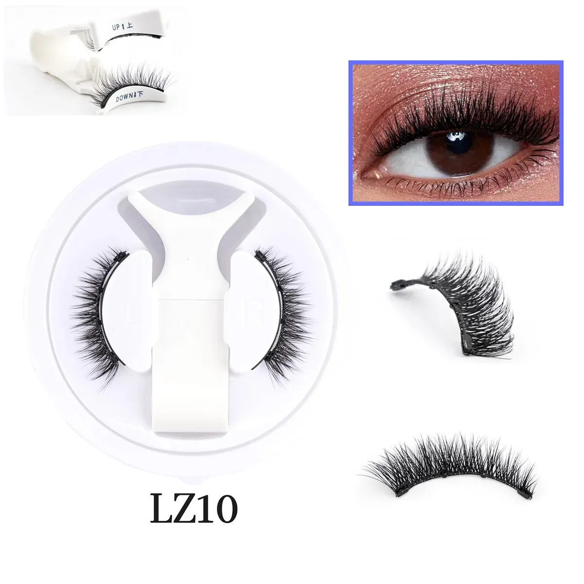 Paire de Faux Cils Magnétiques Réutilisables avec Pince, Effet Naturel et Pose Facile 7