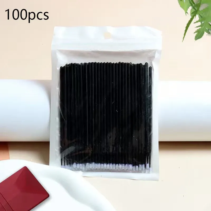 100 brosses de nettoyage pour cils en micro-coton pour extensions de cils 7