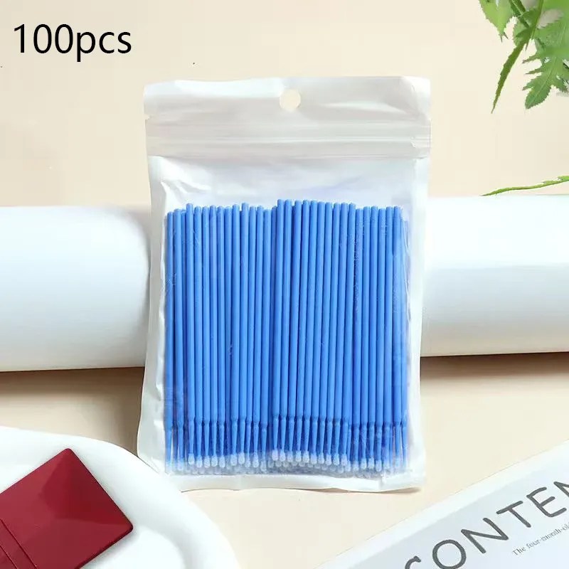 100 brosses de nettoyage pour cils en micro-coton pour extensions de cils 8