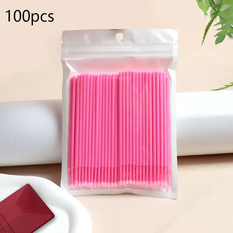 100 brosses de nettoyage pour cils en micro-coton pour extensions de cils 9