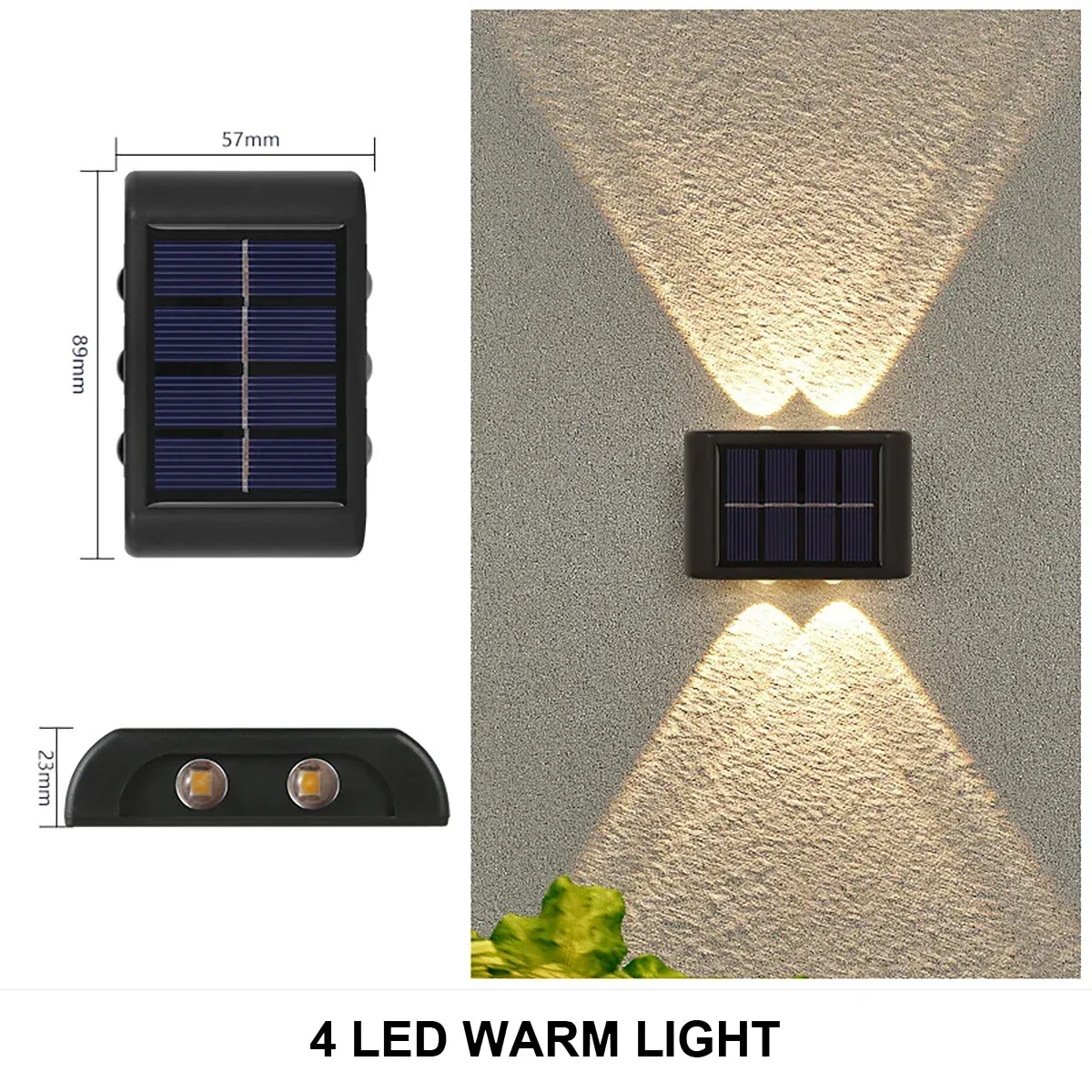 Applique murale solaire d'extérieur étanche, éclairage haut et bas pour maison, jardin et cour 12