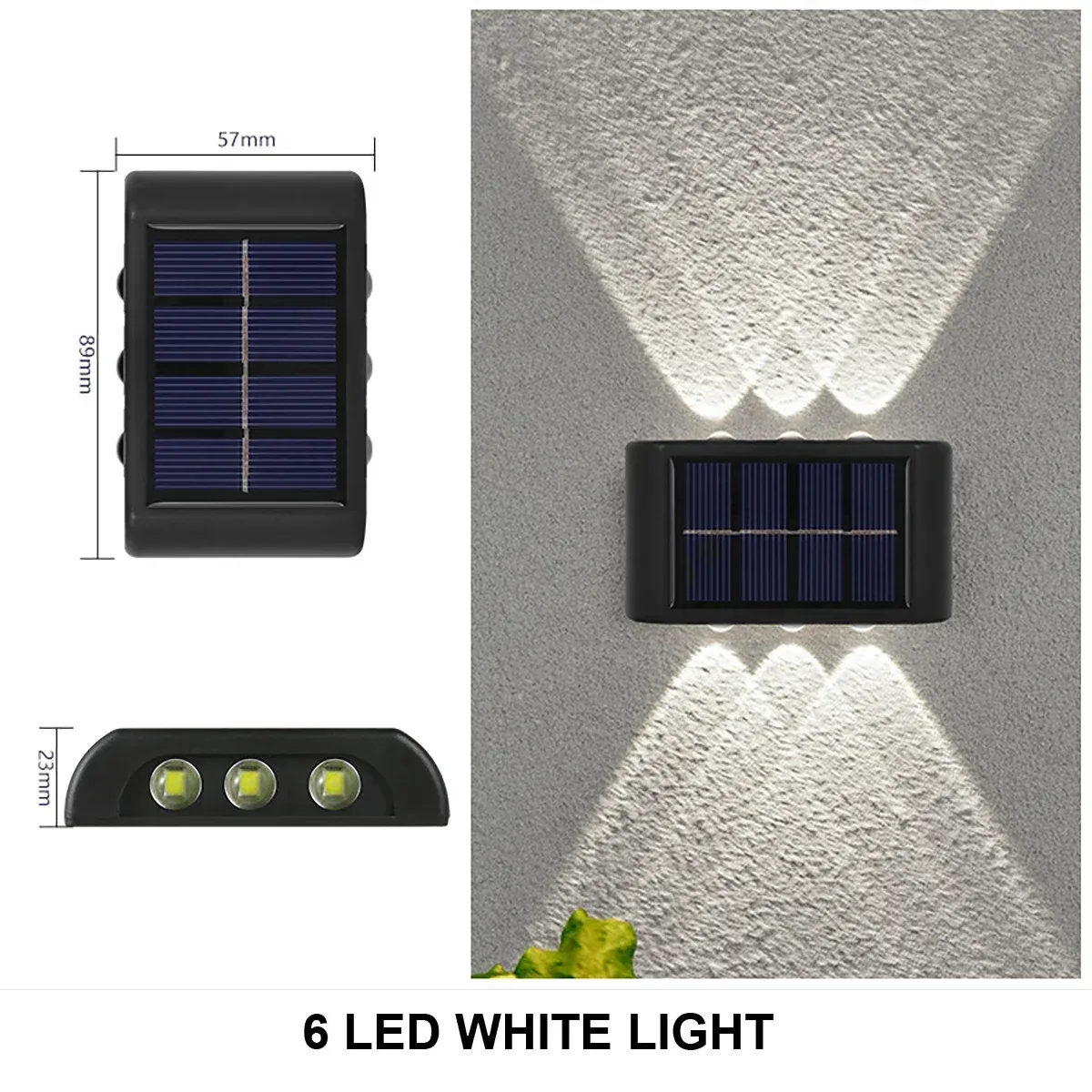 Applique murale solaire d'extérieur étanche, éclairage haut et bas pour maison, jardin et cour 10
