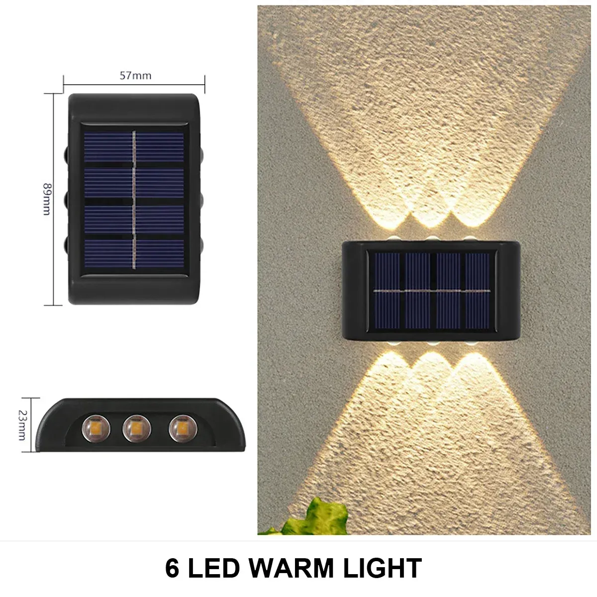 Applique murale solaire d'extérieur étanche, éclairage haut et bas pour maison, jardin et cour 9