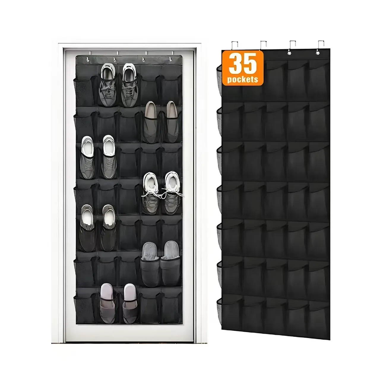 Étagère à chaussures suspendue pour porte avec grandes poches en maille, organisateur de chaussures pour placard 17