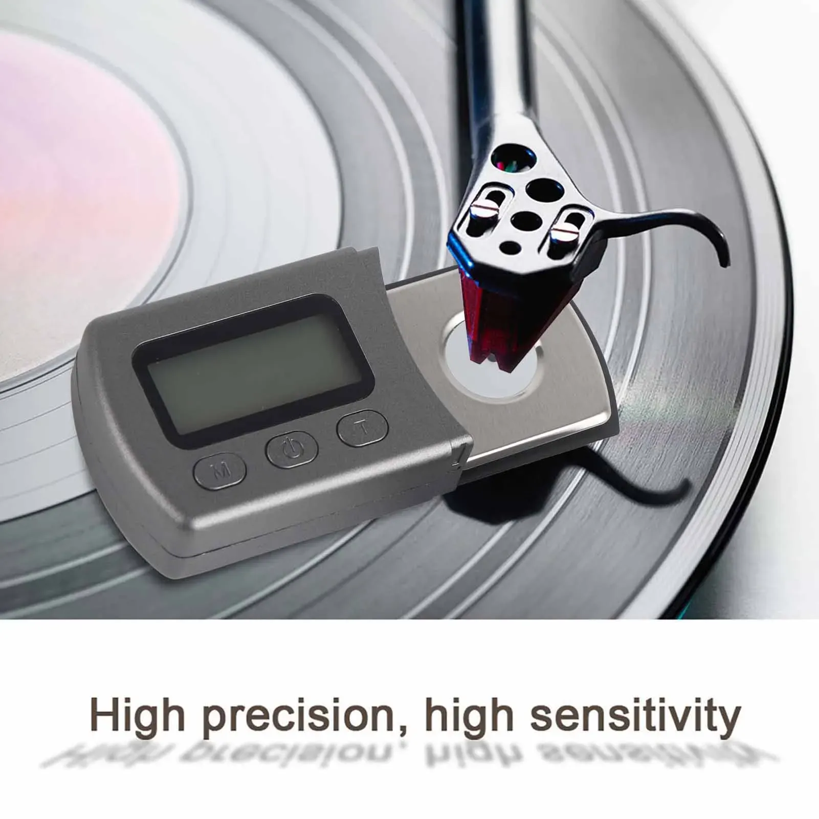 Jauge de pression de stylet pour platine avec écran LCD numérique rétroéclairé, testeur de pression de stylet pour disque vinyle, fonction d'étalonnage 5 g 2
