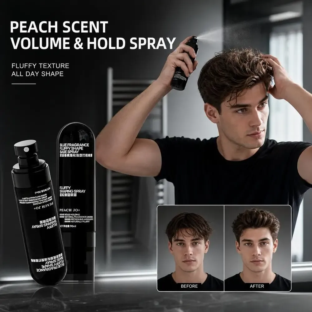 Spray coiffant volumateur 90 ml, parfum Cologne bleu, effet 3D au niveau des racines, base aqueuse, non collant, longue tenue, format voyage