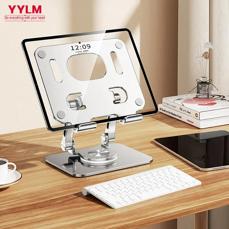 Support de tablette rotatif à 360° en aluminium, pliable et réglable, compatible iPad Pro, Air et Mini 2