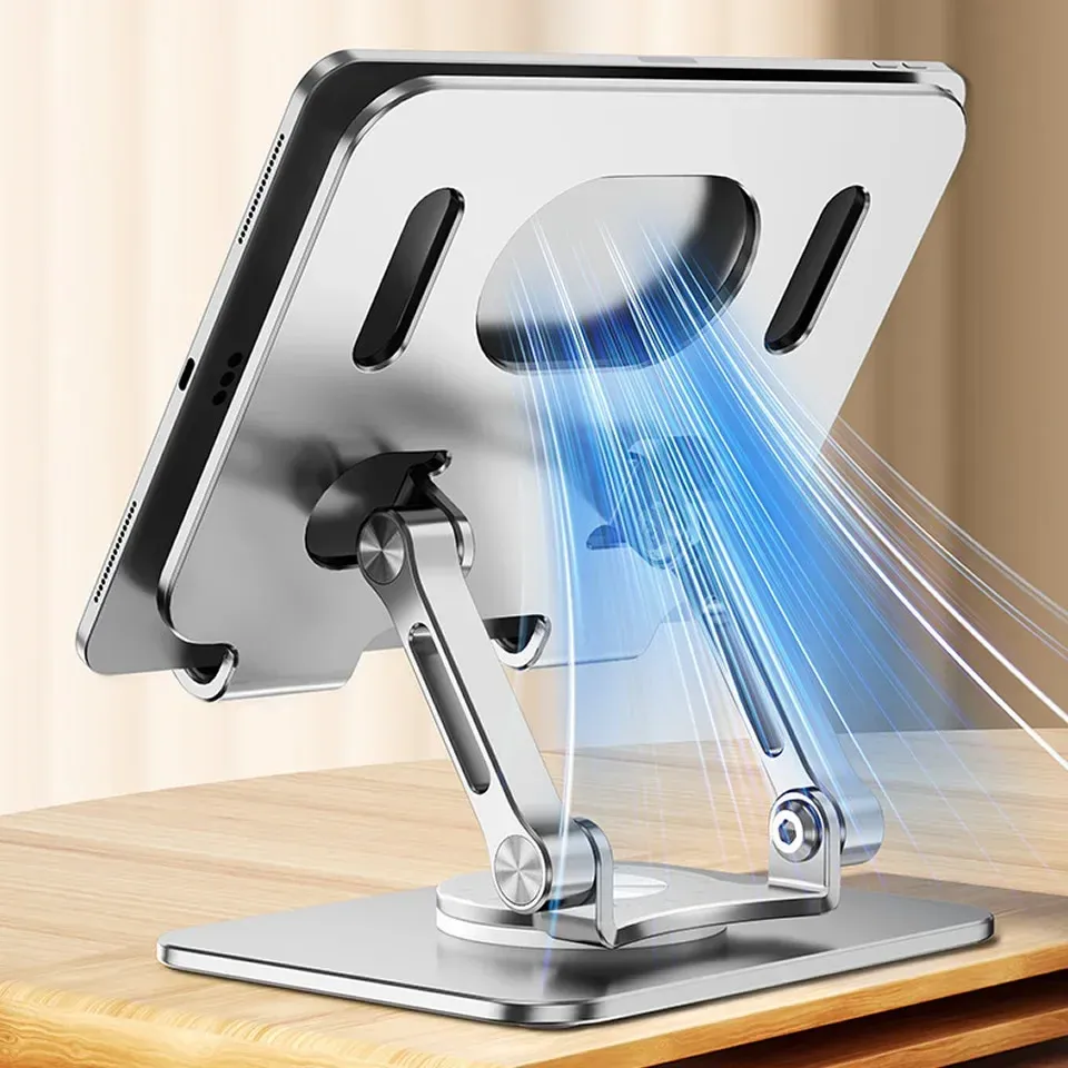 Support de tablette rotatif à 360° en aluminium, pliable et réglable, compatible iPad Pro, Air et Mini 5