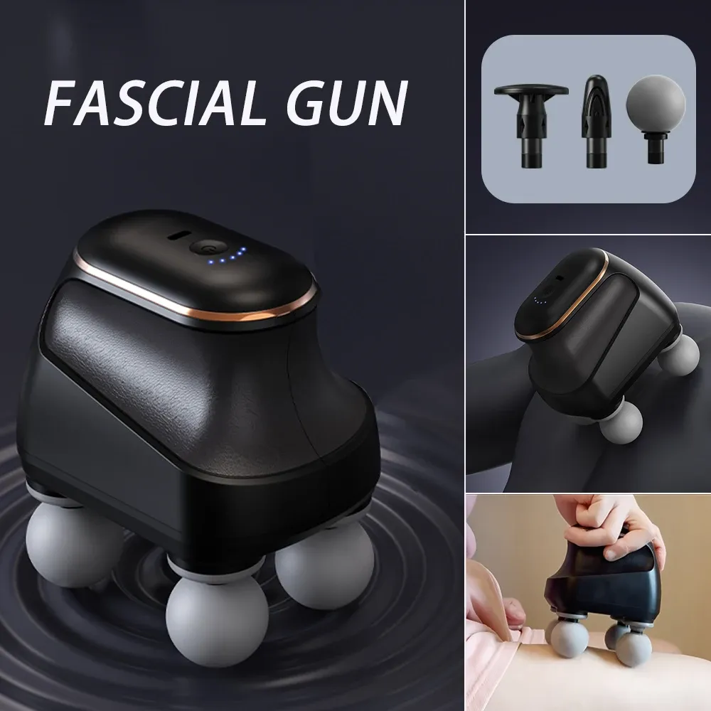 Pistolet de massage musculaire portable à 4 têtes, haute fréquence, pour le cou, les épaules et la taille - Image 1