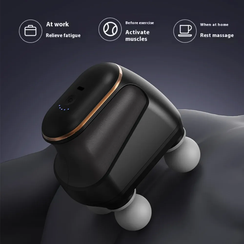 Pistolet de massage musculaire portable à 4 têtes, haute fréquence, pour le cou, les épaules et la taille 3