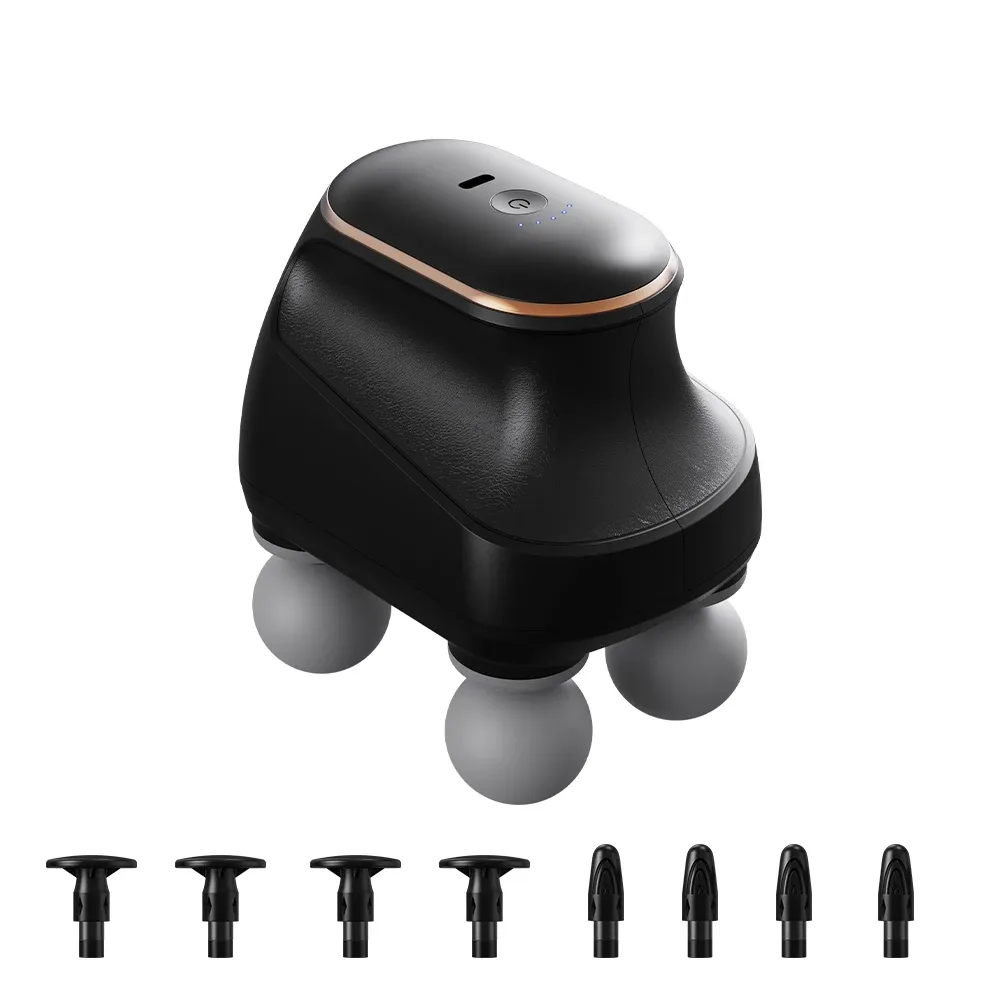 Pistolet de massage musculaire portable à 4 têtes, haute fréquence, pour le cou, les épaules et la taille 7