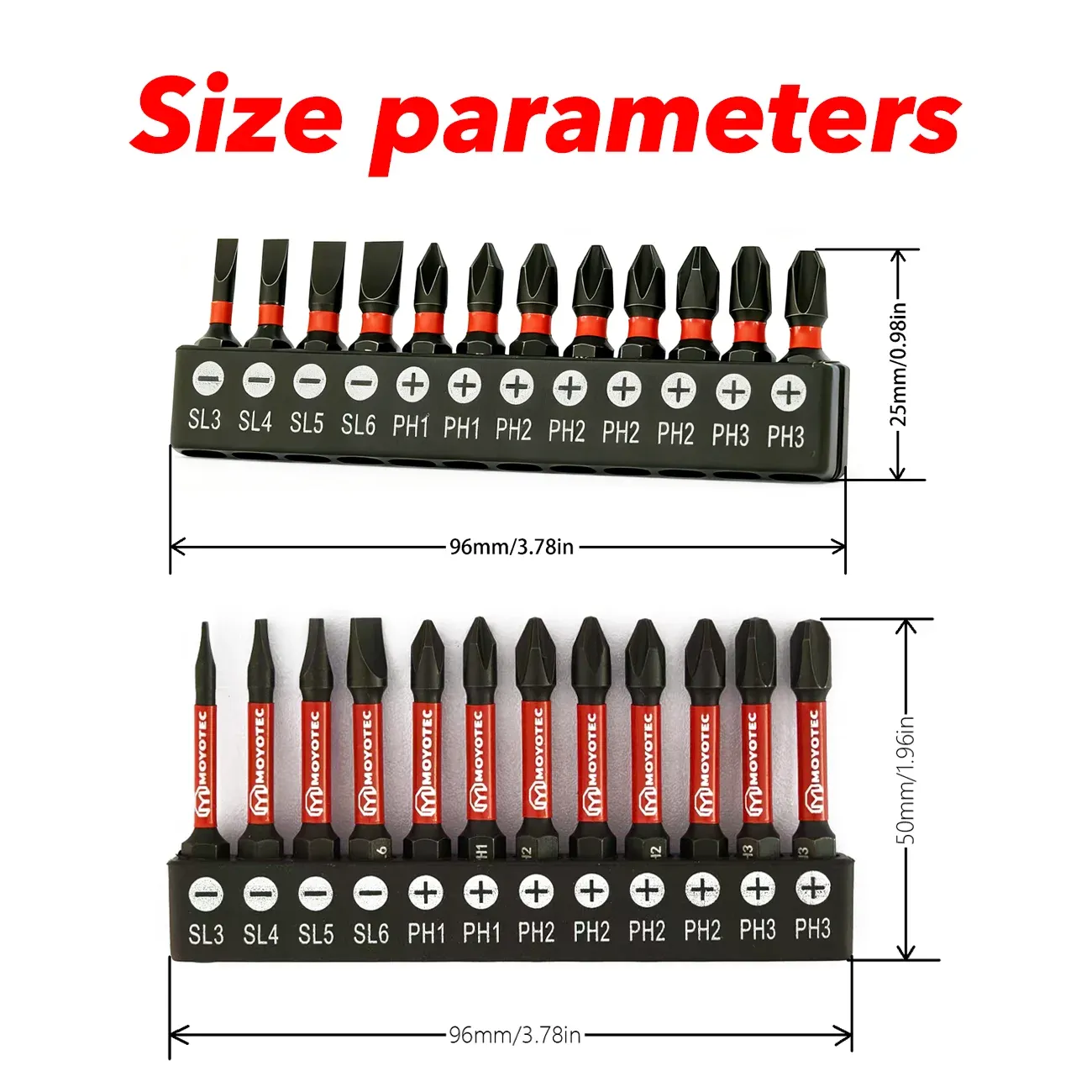 Jeu de 12 à 24 embouts de tournevis Phillips/fente en acier allié S2, haute résistance et antichoc, longueurs 25/50 mm, fort magnétisme, compatibles outils électriques 2