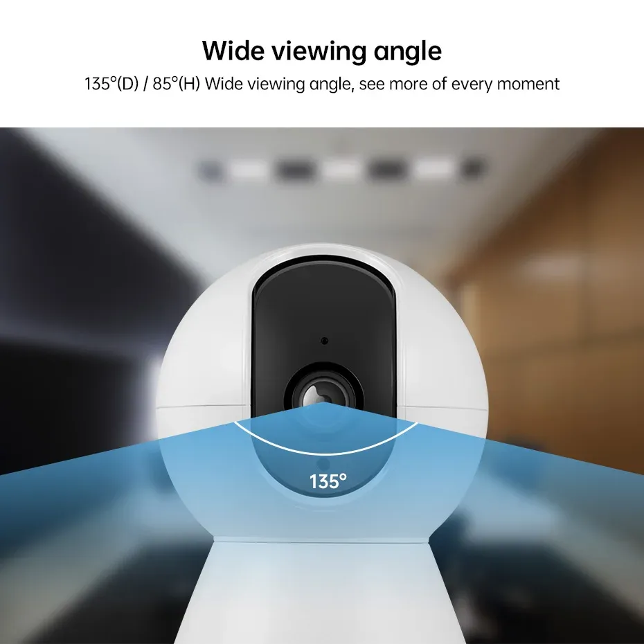 Caméra d'intérieur Wi-Fi intelligente Tuya, mini caméra IP sans fil avec IA, détection humaine et surveillance pour bébé, 5 MP 3