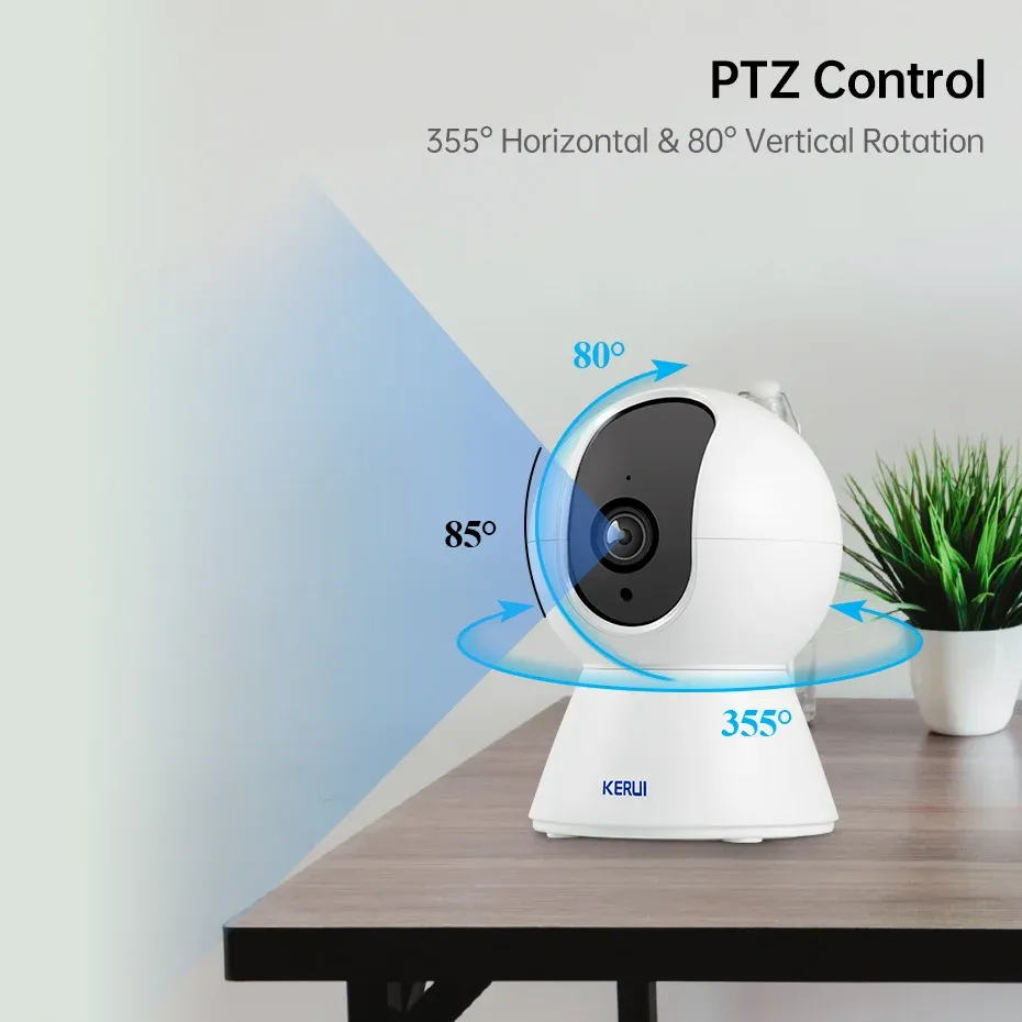 Caméra d'intérieur Wi-Fi intelligente Tuya, mini caméra IP sans fil avec IA, détection humaine et surveillance pour bébé, 5 MP 4