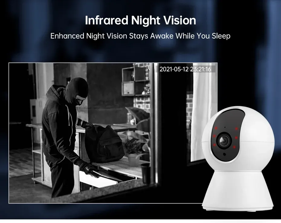 Caméra de surveillance intérieure dans un salon