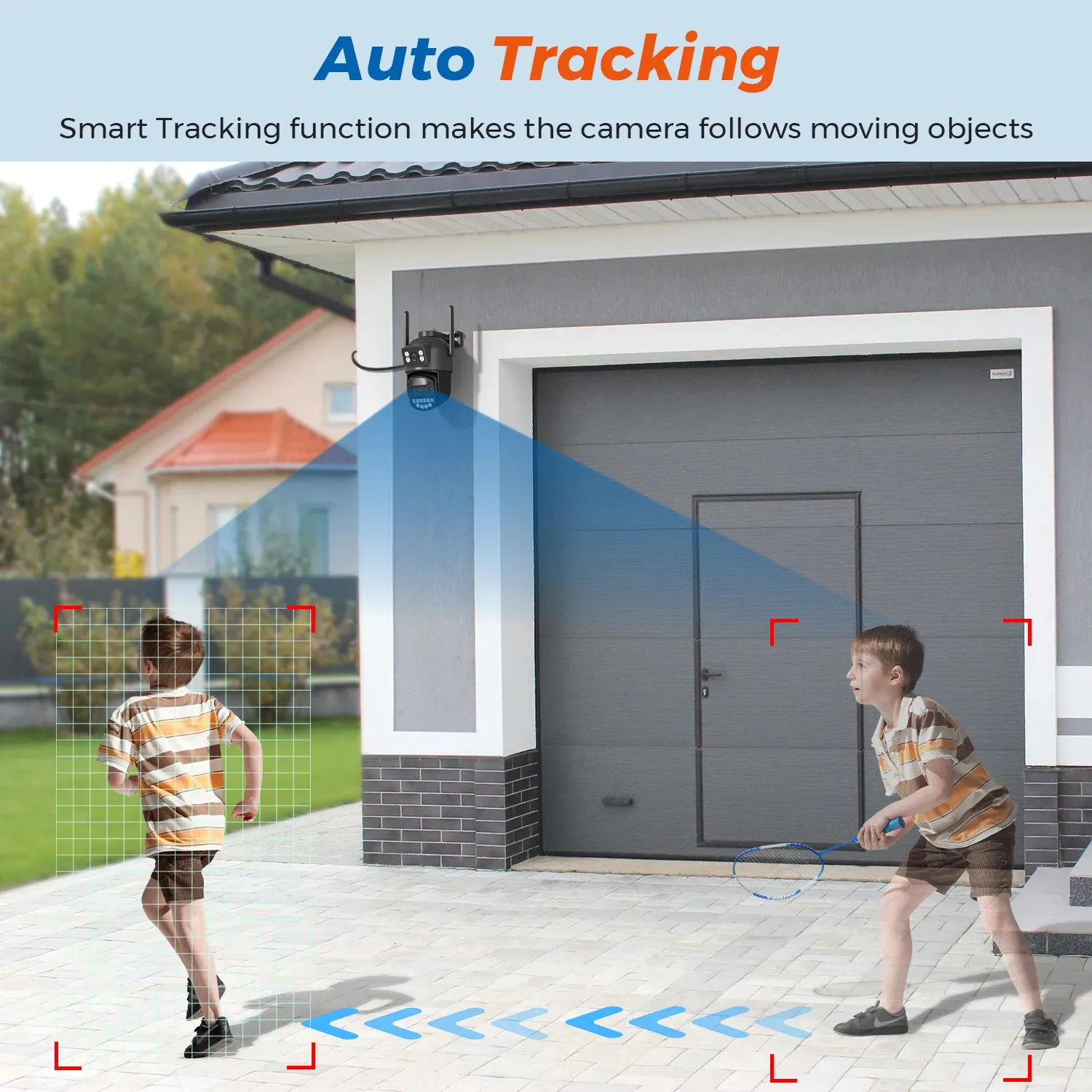 Caméra PTZ Wi-Fi extérieure BESDER 5K 10MP avec détection humaine par IA, double écran, 4K 8MP, audio bidirectionnel, alerte par e-mail et alarme, compatible O-KAM Pro 5