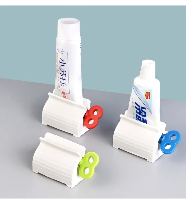 Distributeur de salle de bain en plastique, presse-tube manuel et presse-dentifrice multifonctions, facile à transporter (lot de 1, 2, 3 ou 5 pièces) 2