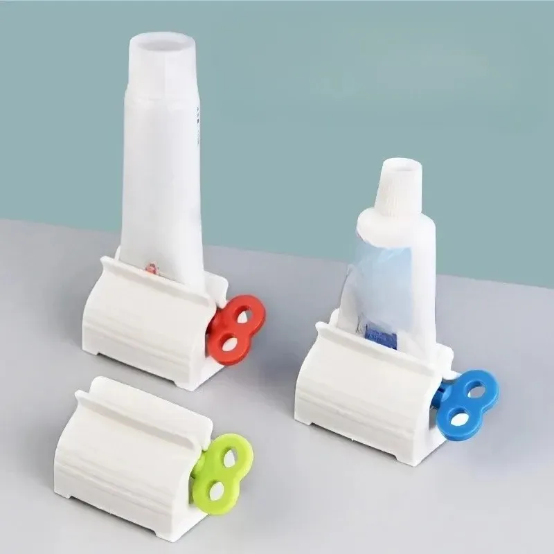 Distributeur de salle de bain en plastique, presse-tube manuel et presse-dentifrice multifonctions, facile à transporter (lot de 1, 2, 3 ou 5 pièces) 7