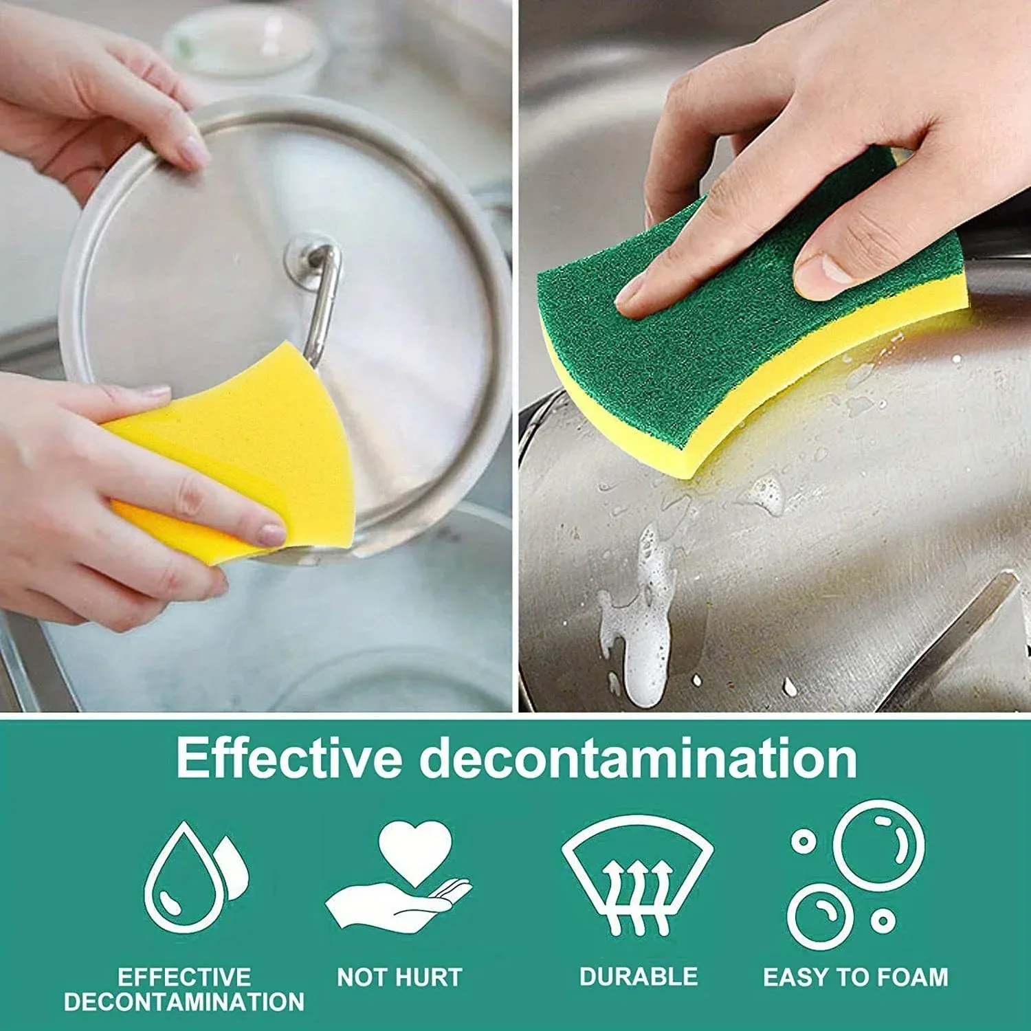 Détail des éponges de nettoyage