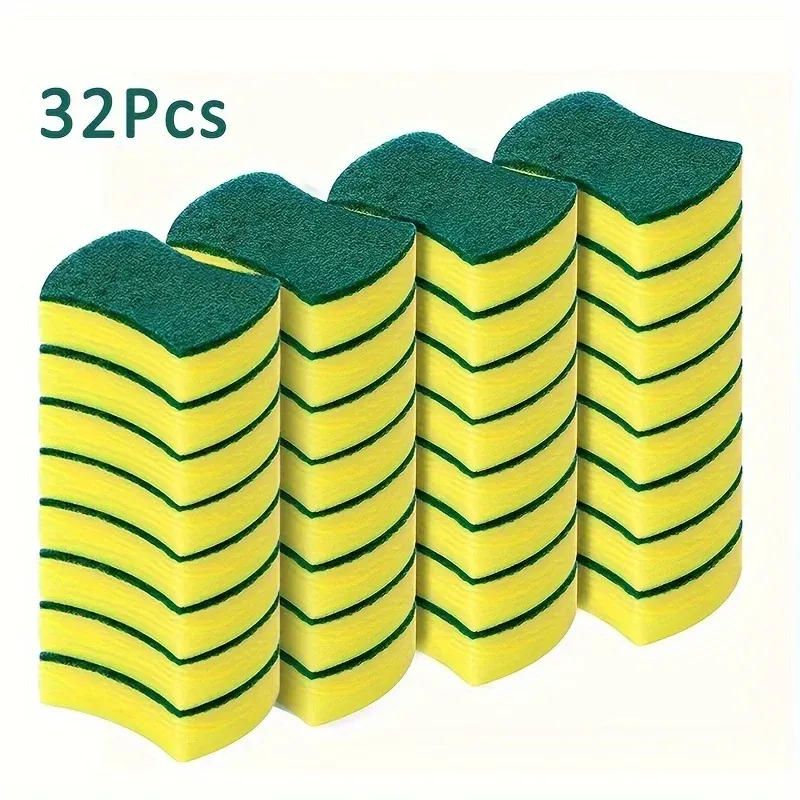 Lot de 8, 16 ou 32 éponges polyvalentes à récurer double face, durables, idéales pour la cuisine et l'entretien domestique 9