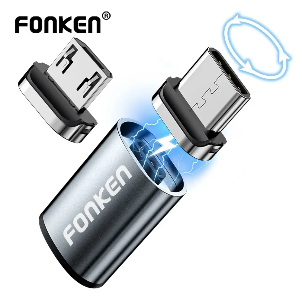 Connecteur magnétique pour câble de téléphone portable, Micro USB et USB Type-C, compatible Huawei et Android