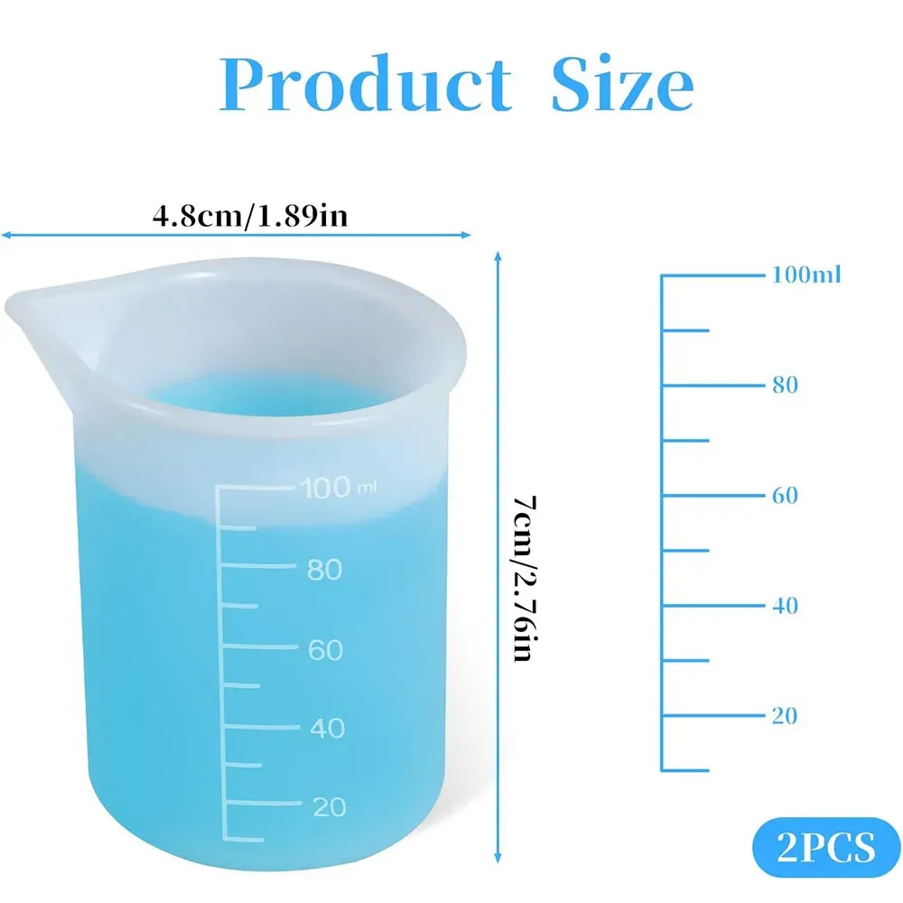 Lot de 2 tasses doseuses en silicone pour lessive, souples et réutilisables 2
