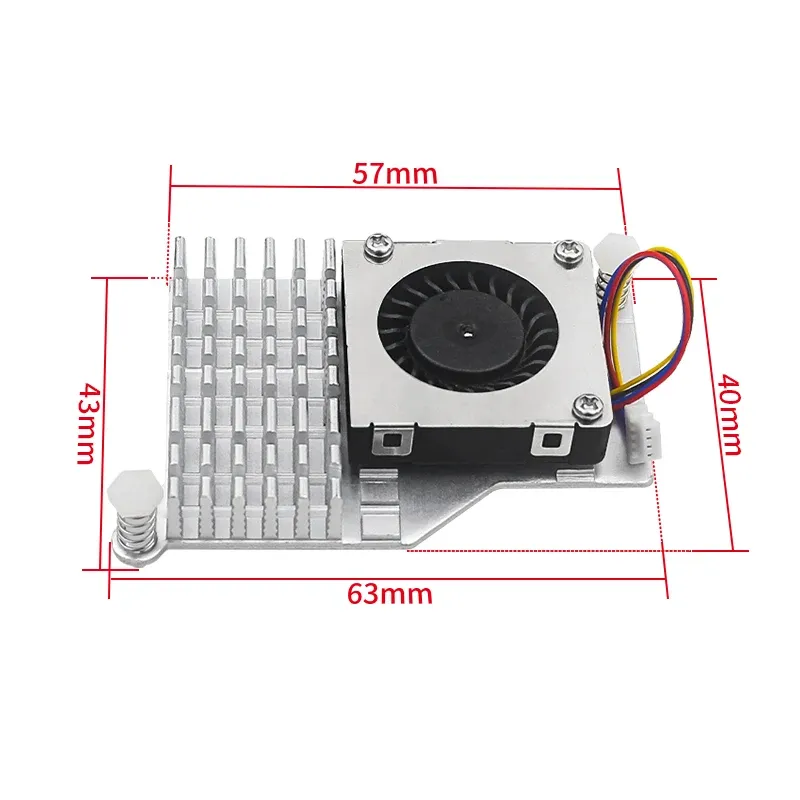 Refroidisseur actif en aluminium pour Raspberry Pi 5 avec ventilateur PWM à vitesse réglable, disponible en noir, argent et bleu 5