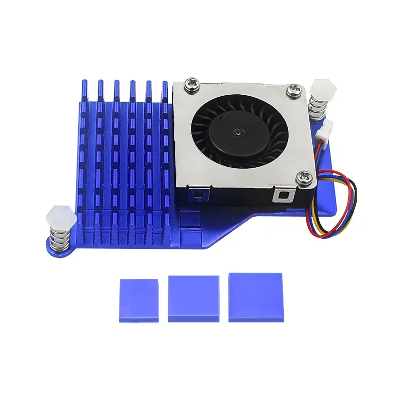 Refroidisseur actif en aluminium pour Raspberry Pi 5 avec ventilateur PWM à vitesse réglable, disponible en noir, argent et bleu 8