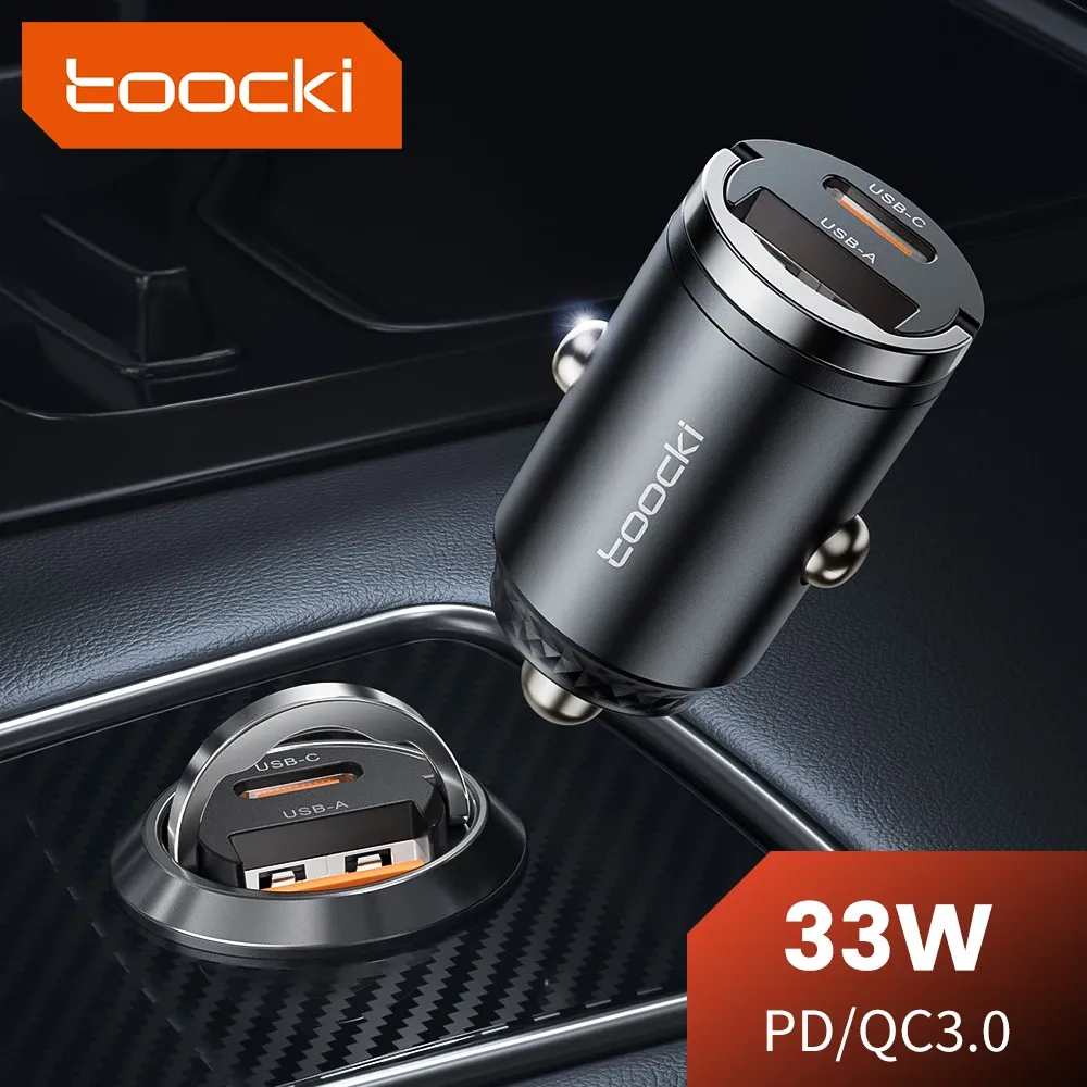 Toocki Chargeur de voiture à charge rapide 45W, PPS, 33W, PD, USB-C, compatible iPhone 15, 14, 13, 12, Samsung S23, S22, Xiaomi, POCO