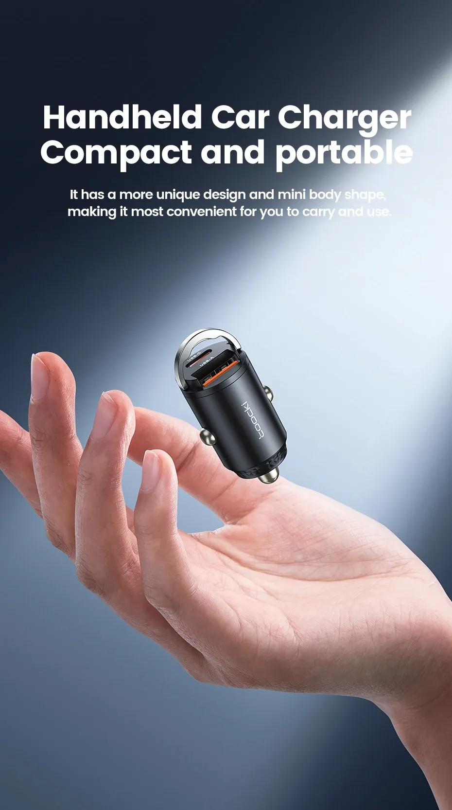 Chargeur de voiture Toocki, détails