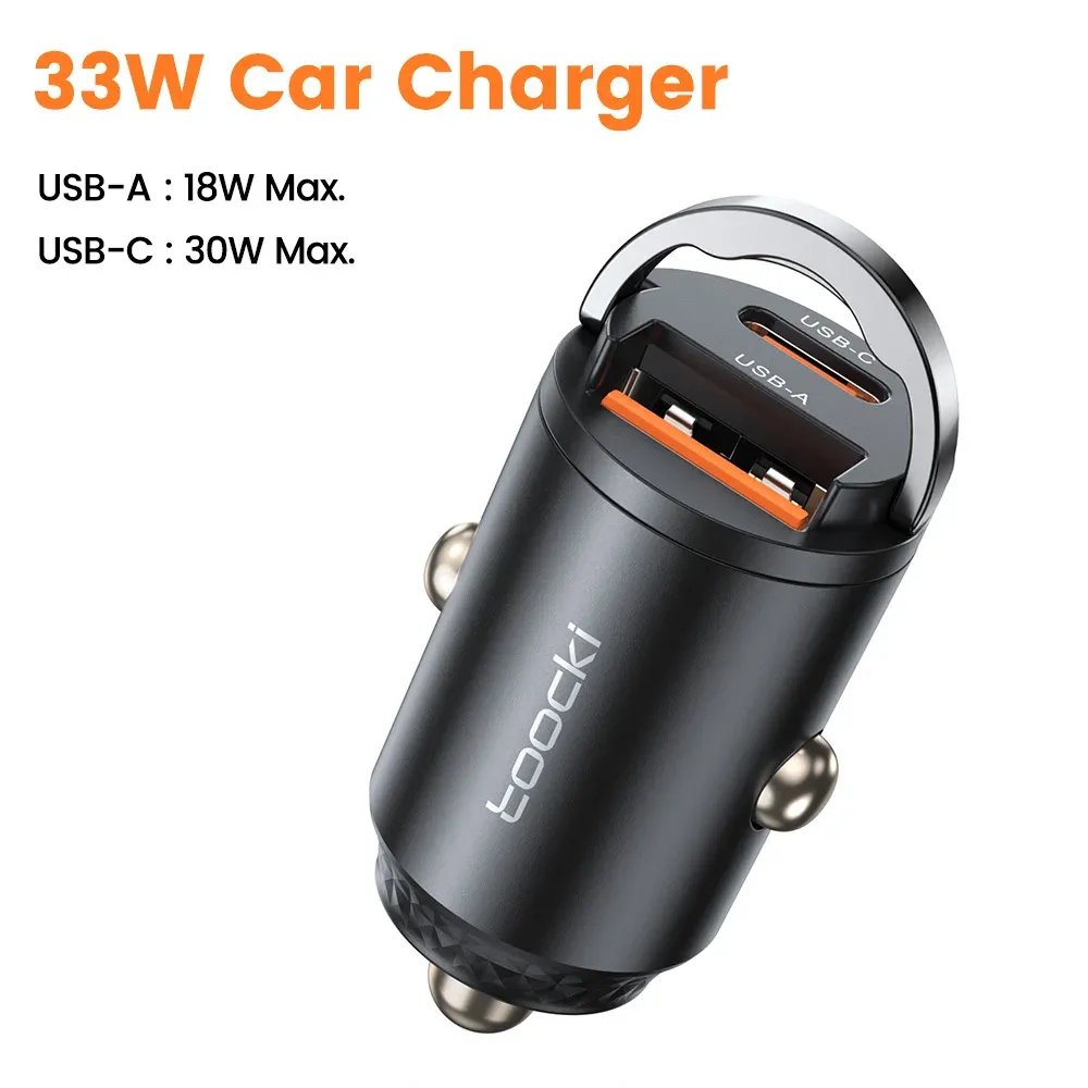 Toocki Chargeur de voiture à charge rapide 45W, PPS, 33W, PD, USB-C, compatible iPhone 15, 14, 13, 12, Samsung S23, S22, Xiaomi, POCO 9