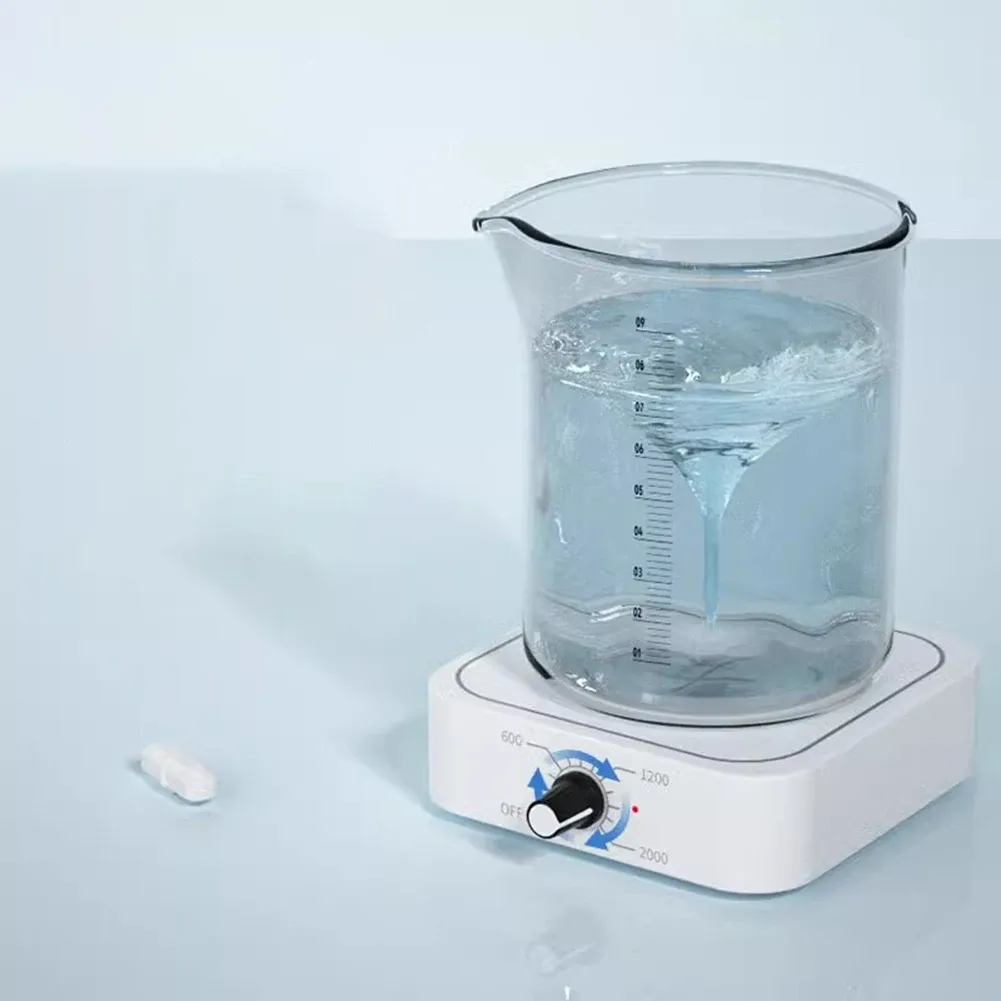 Mini agitateur magnétique électrique de laboratoire automatique, vitesse réglable de 200 à 2000 tr/min, design compact en plastique 4