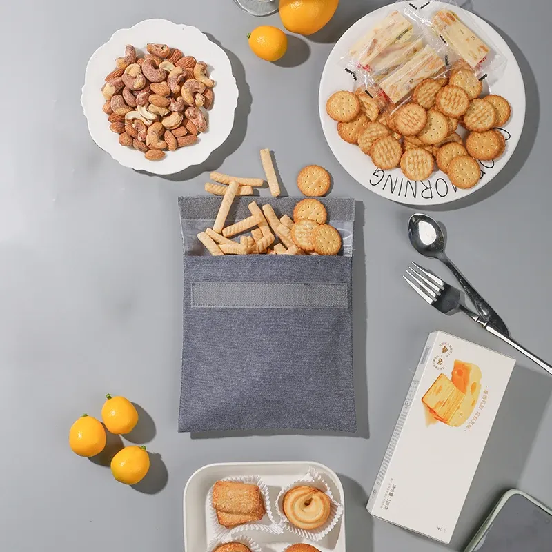 Sac à sandwich réutilisable pour enfants avec doublure en TPU, fermeture Velcro, lavable, imperméable et sans danger pour les aliments 3