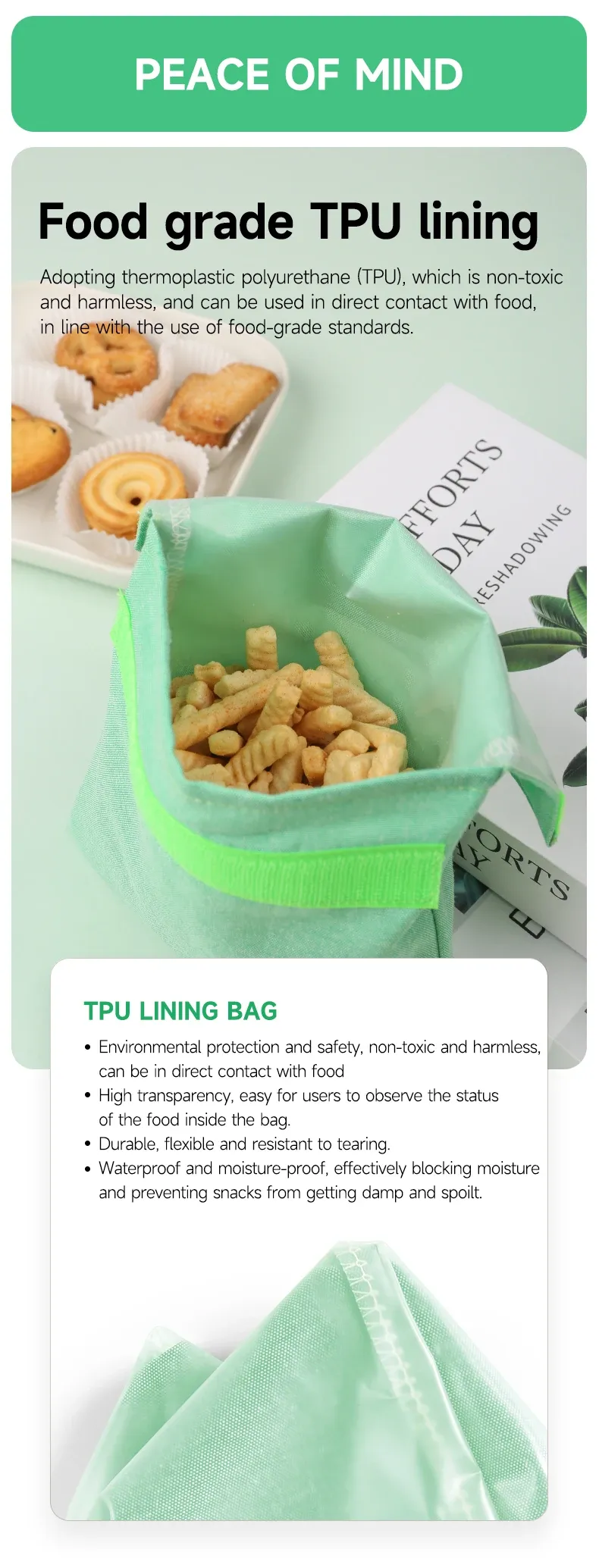 Sac à sandwich réutilisable pour enfants, vue d'ensemble