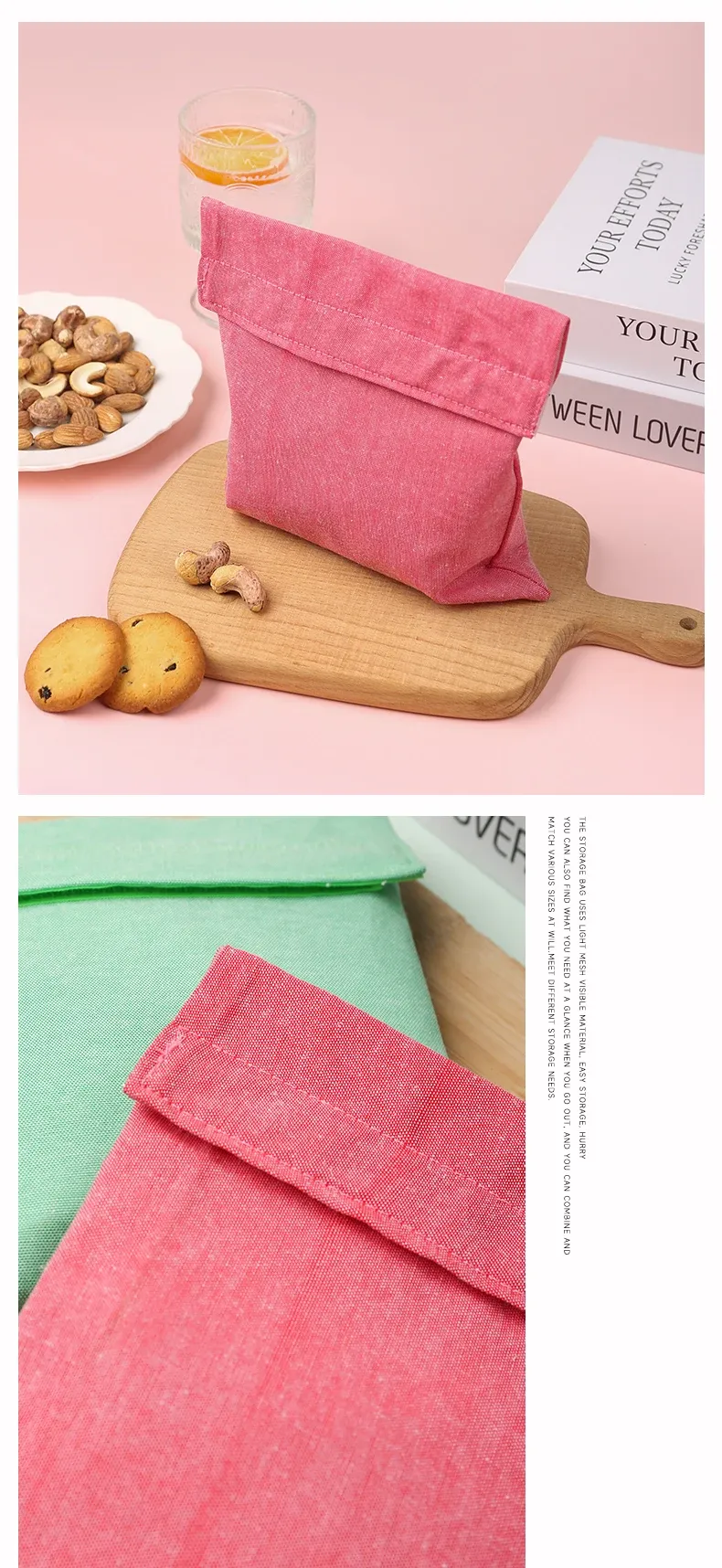 Sac à sandwich réutilisable, vue finale du produit