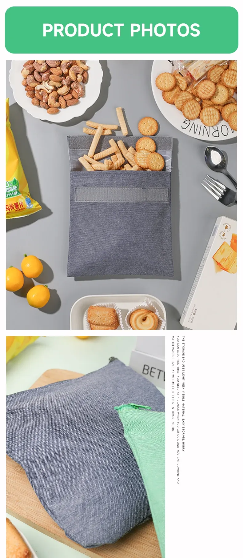 Sac à collation réutilisable, détails de confection