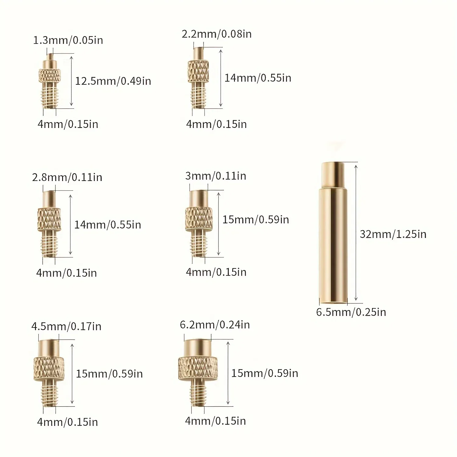 Pointe de fer à souder pour écrous d'insertion thermique, kit de filetage en laiton pour plastique, outil d'insertion à chaud pour imprimante 3D, filetages M2 à M8 6