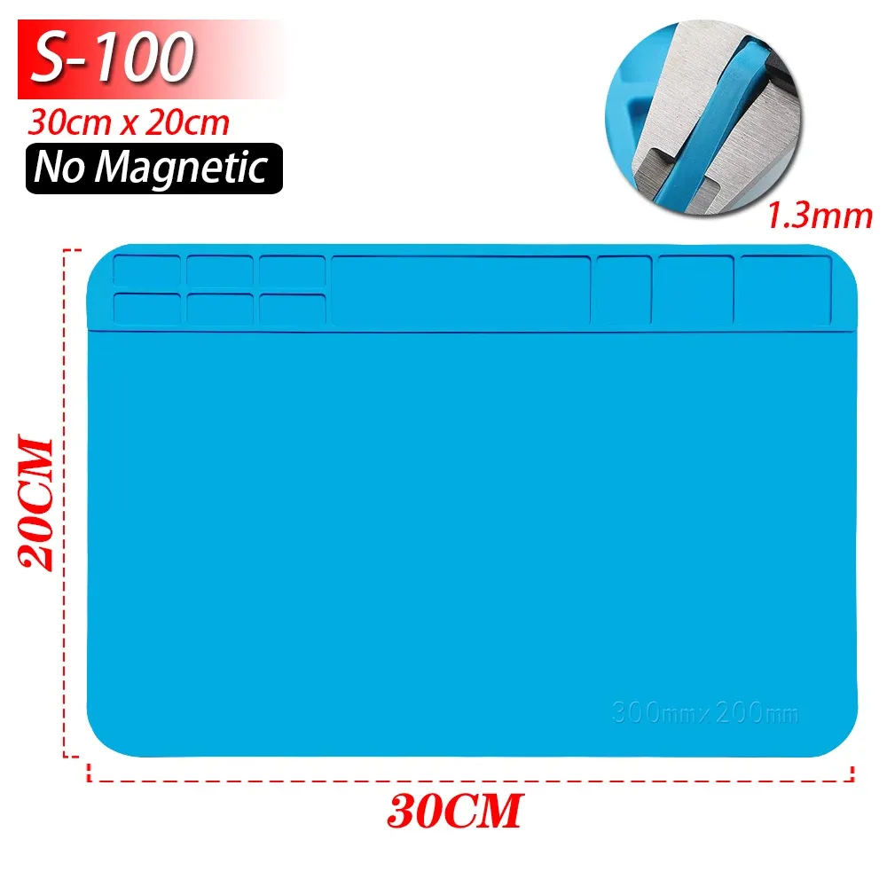 Tapis magnétique en silicone résistant à la chaleur pour station de soudage (jusqu'à 500 °C), idéal pour la réparation de téléphones, ordinateurs portables et montres 12