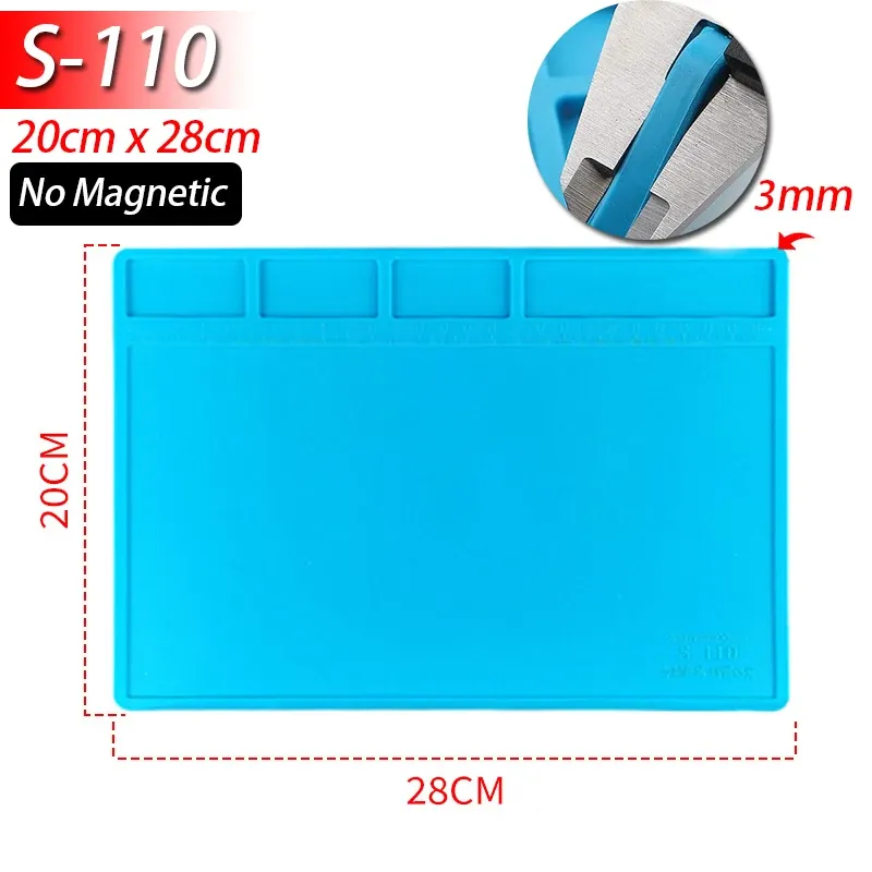 Tapis magnétique en silicone résistant à la chaleur pour station de soudage (jusqu'à 500 °C), idéal pour la réparation de téléphones, ordinateurs portables et montres 11