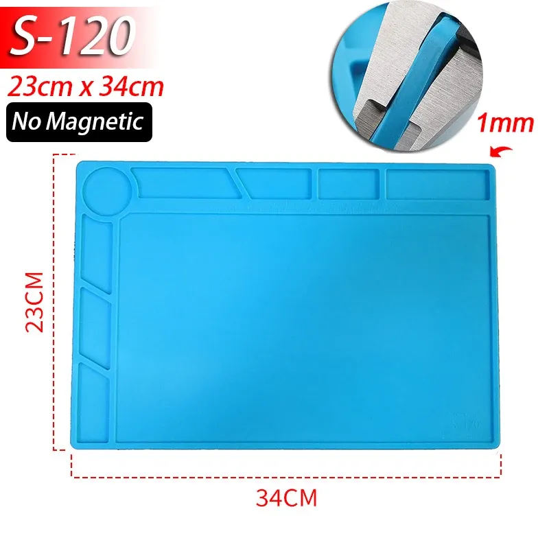 Tapis magnétique en silicone résistant à la chaleur pour station de soudage (jusqu'à 500 °C), idéal pour la réparation de téléphones, ordinateurs portables et montres 8