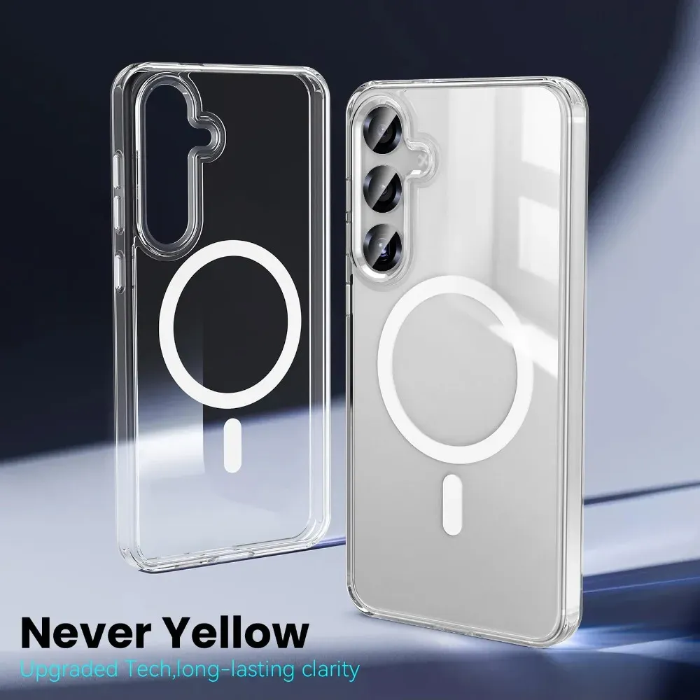 Coque Magsafe transparente pour Samsung Galaxy S26 Ultra, S26+, S25, S24, S23 FE avec charge magnétique 2