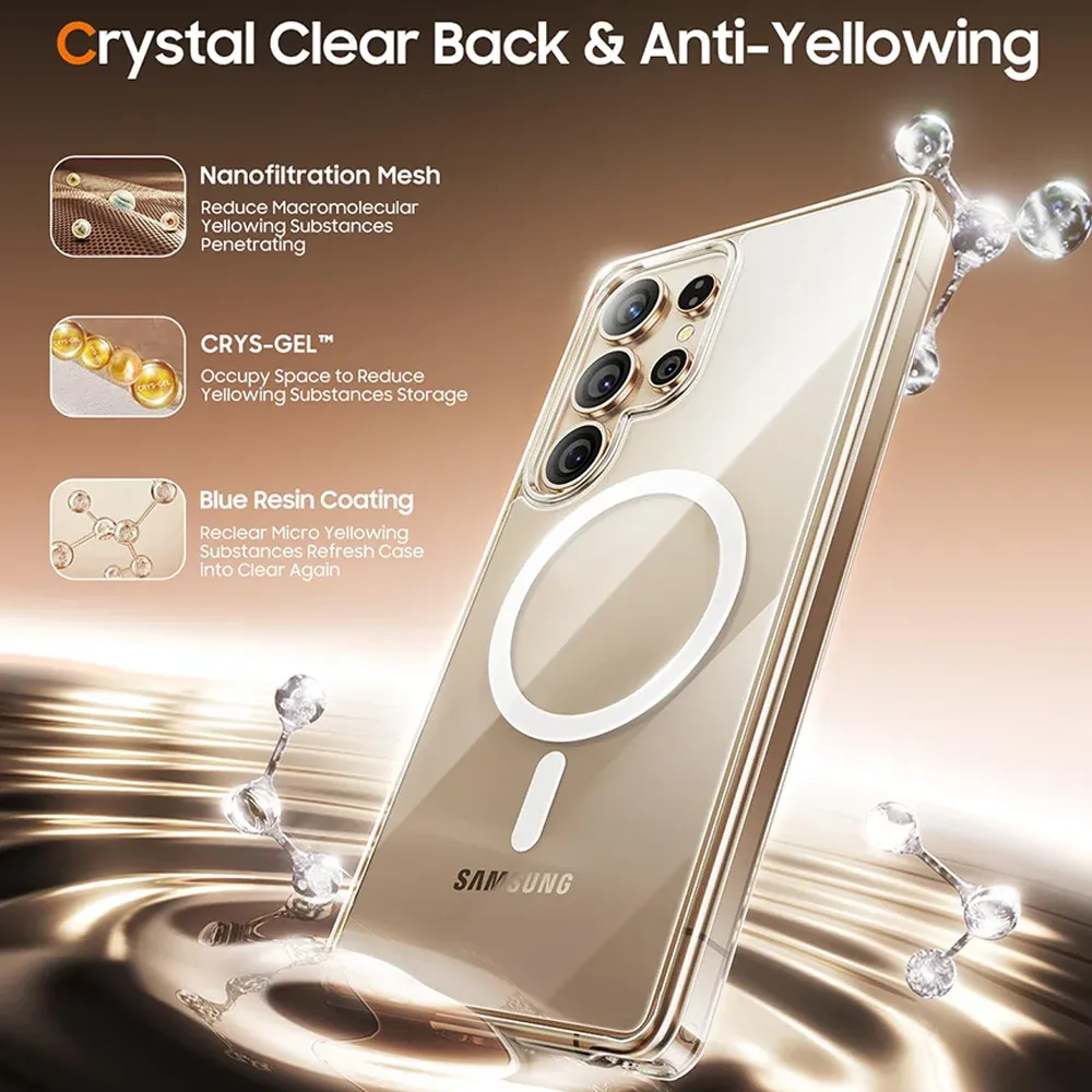 Coque Magsafe transparente pour Samsung Galaxy S26 Ultra, S26+, S25, S24, S23 FE avec charge magnétique 4