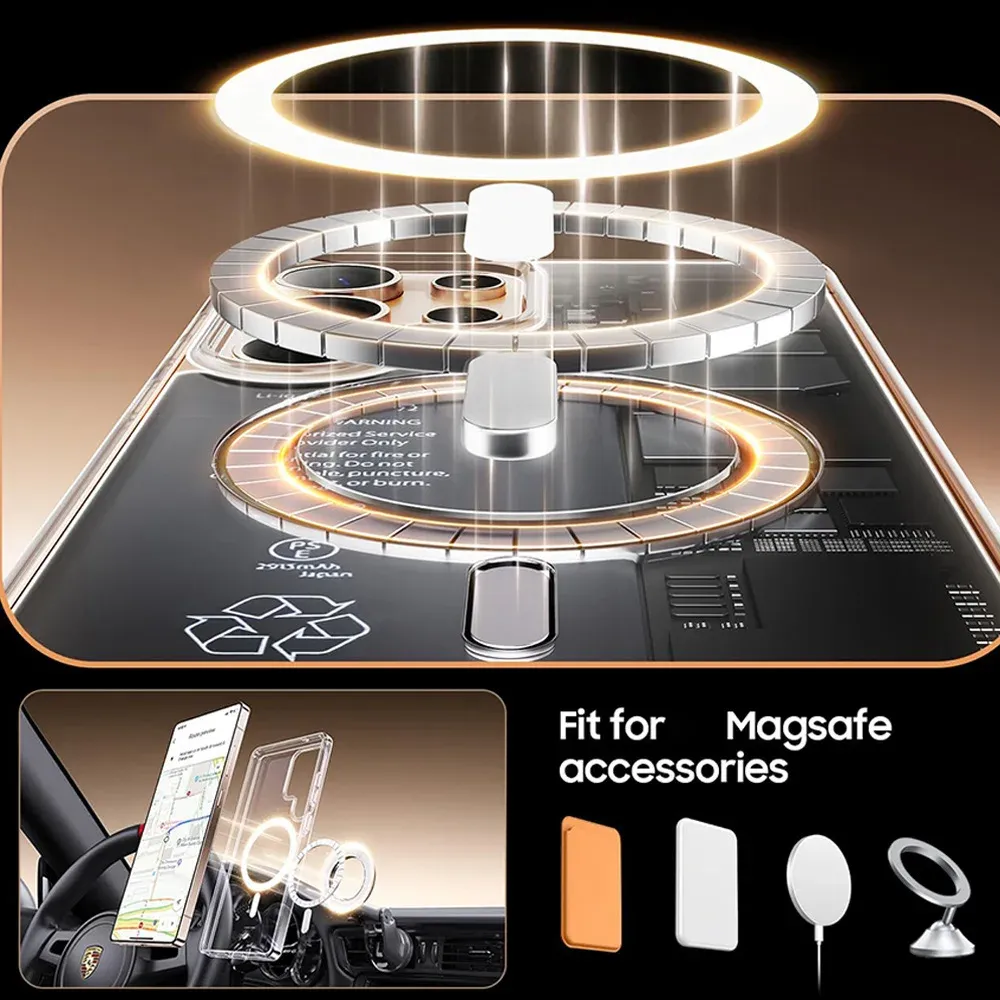 Coque Magsafe transparente pour Samsung Galaxy S26 Ultra, S26+, S25, S24, S23 FE avec charge magnétique 6