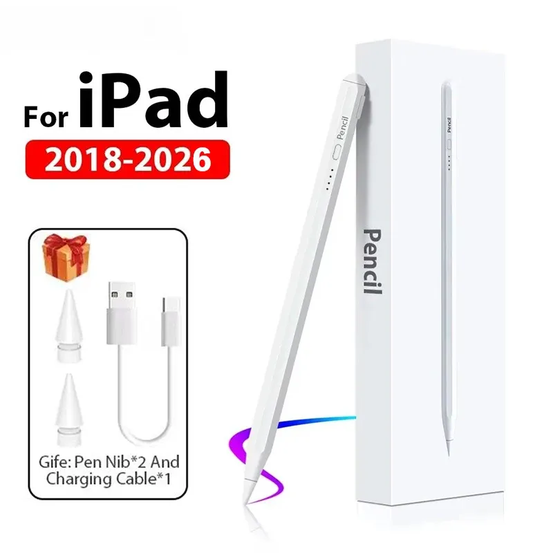 Apple Pencil 2e génération Stylet tactile pour iPad Pro, Air, Mini et iPad 2018-2025, compatible iPad Pro 11" M3 et 12,9" 8