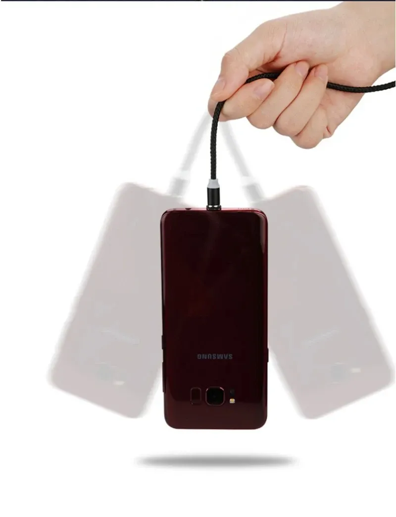 Adaptateur de câble de charge pour téléphone portable, convertisseur à pointes magnétiques rotatives à 360 degrés, pièces de rechange faciles à utiliser et durables, lot de 9 3