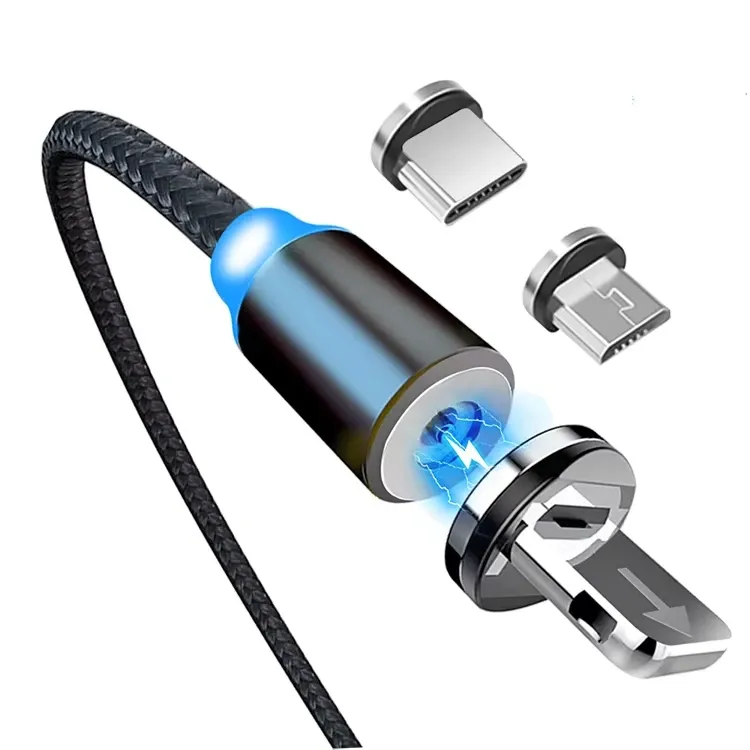 Adaptateur de câble de charge pour téléphone portable, convertisseur à pointes magnétiques rotatives à 360 degrés, pièces de rechange faciles à utiliser et durables, lot de 9 6