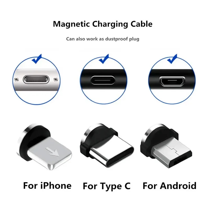 Adaptateur de câble magnétique, finition argentée