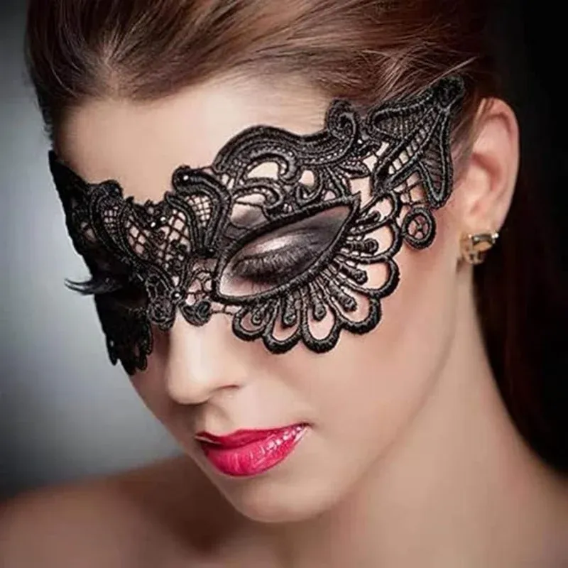 Masque de mascarade en dentelle pour femme, pour Halloween et soirées costumées 4