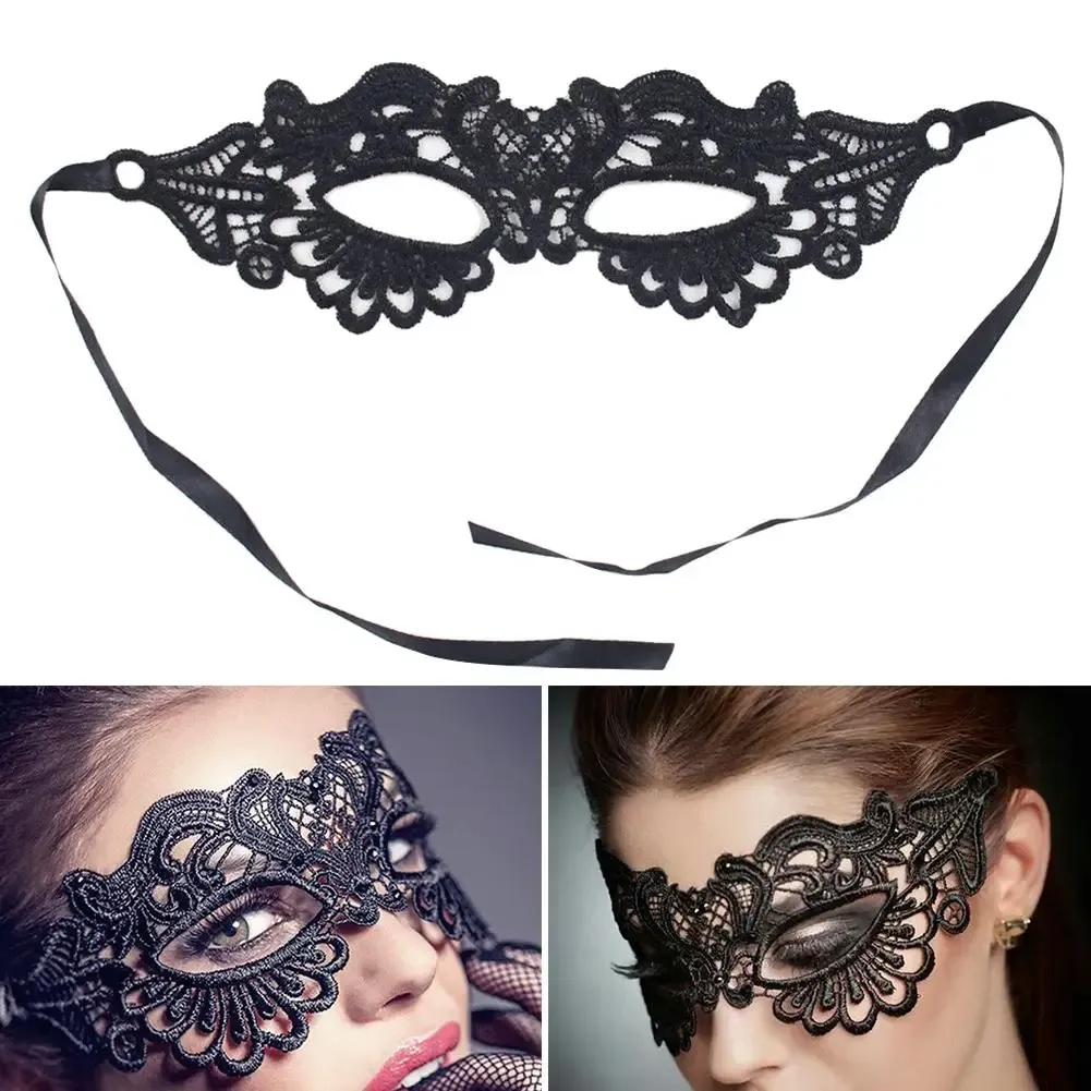 Détail du masque de mascarade en dentelle